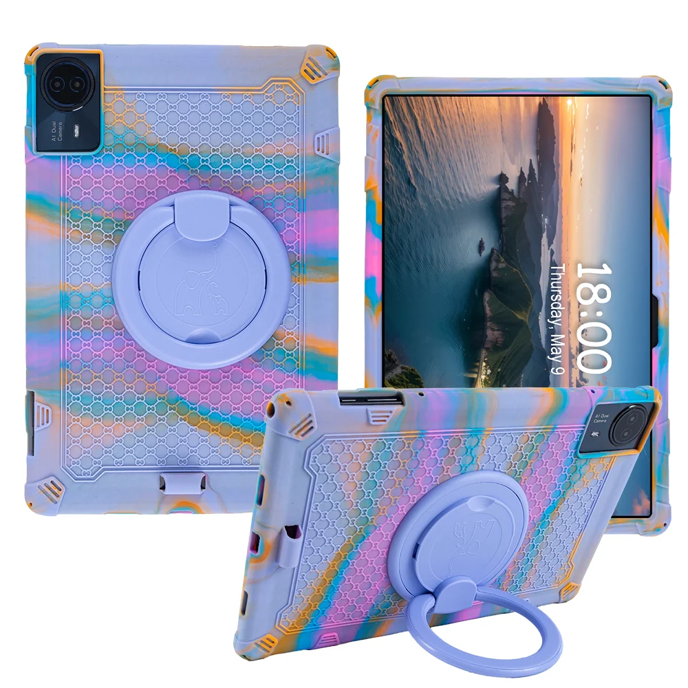 Kids Safe Friendly Soft Silicone Tablet Case For Teclast T65Max 13.0 inch 360 Rotatable Stand Cover With Handle Grip Shockproof 