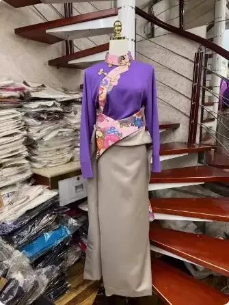 Chemises Tibétaines Chinoises pour Femmes, Ensembles de Robe, Costumes de Scène de Performance, Printemps et Automne