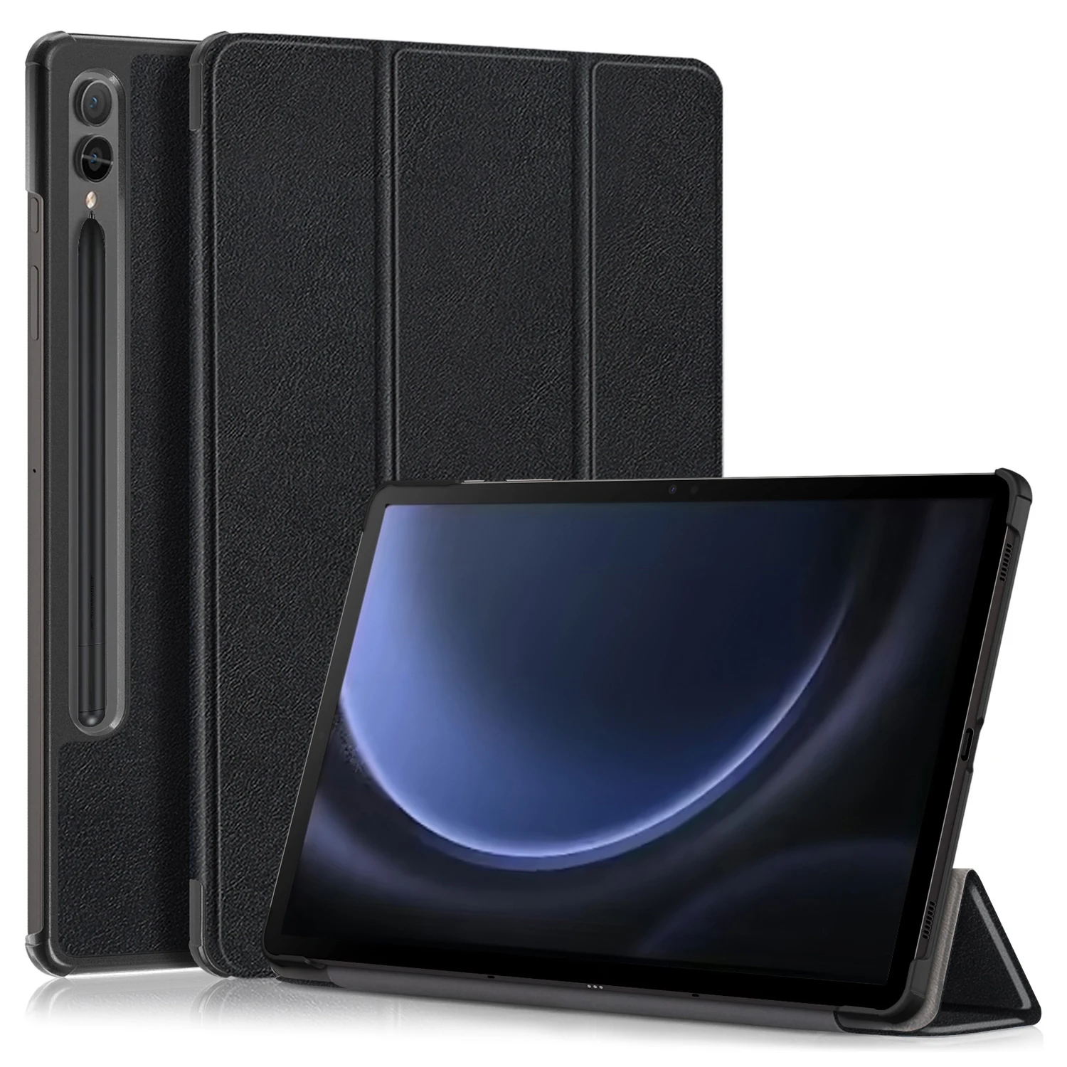 

For Samsung Galaxy Tab S9 FE+ SM-x610 / SM-616 Case Leather Tablet Cover with Trifold Stand