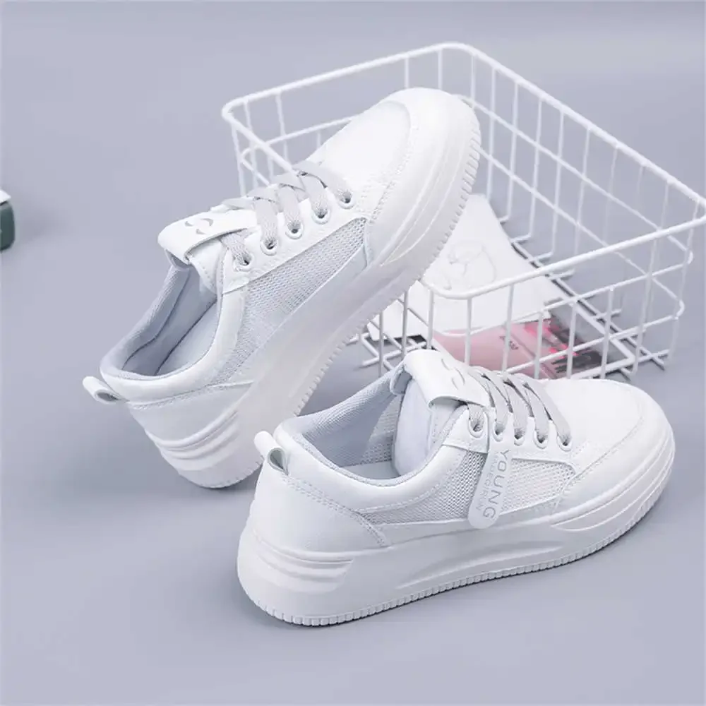 Spring Without Heel Women's Lace-up Shoes Flats Canada Shoes White Sneakers Sports Foot-wear Novelties Excercise High-tech