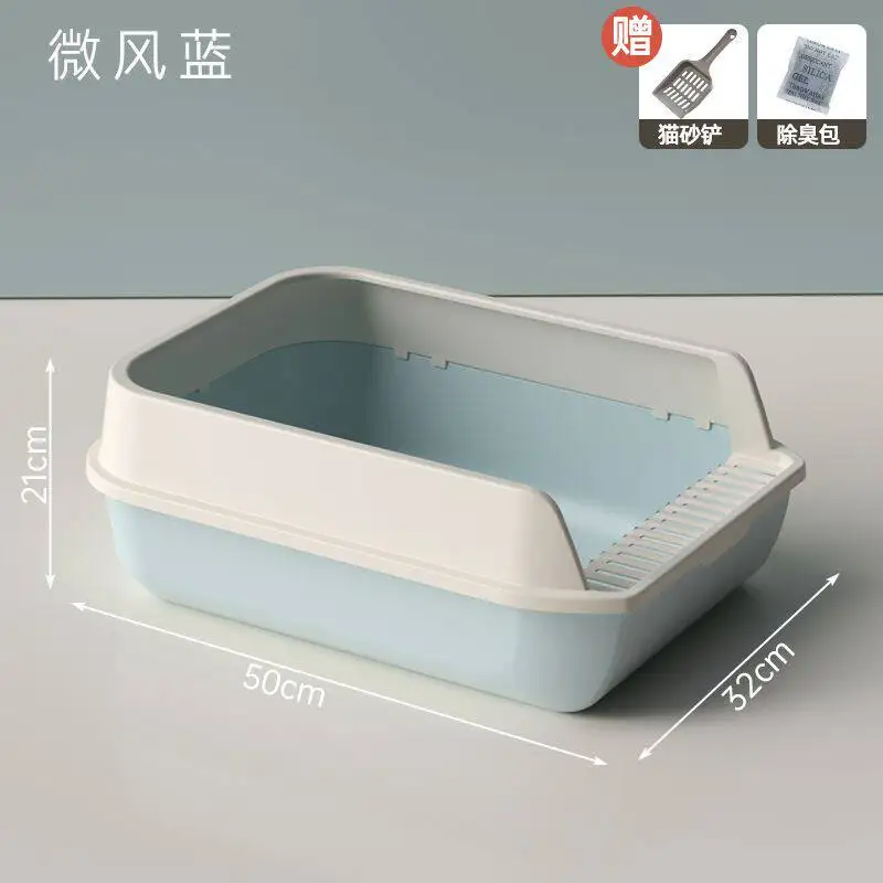 Cat Litter Box Oversized Semi-closed Cat Toilet with Sand