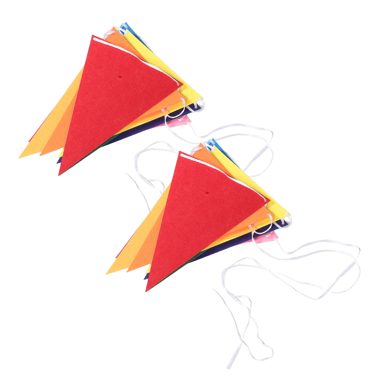 

2 Pcs Felt Bunting Triangle Banner Colorful Backdrop Garland Playroom Banner Birthday Party Decorations Festive Supplies