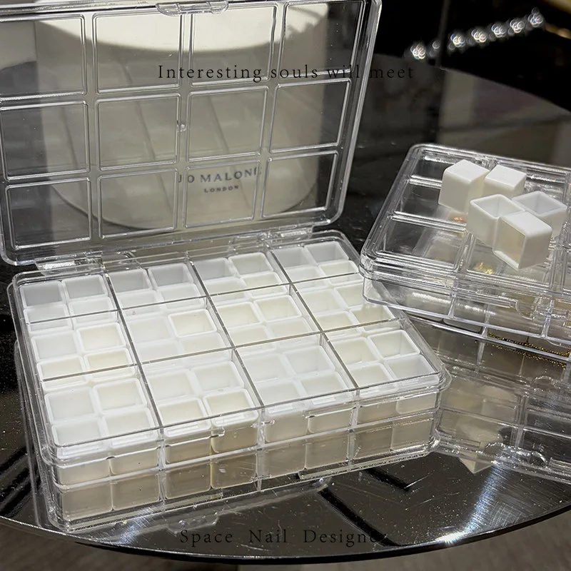 48 Grid Transparent Mini Storage Box Compartment Jewelry Nail Art Organizer Anti Mixing Desktop Storage Earring Beads Glitter