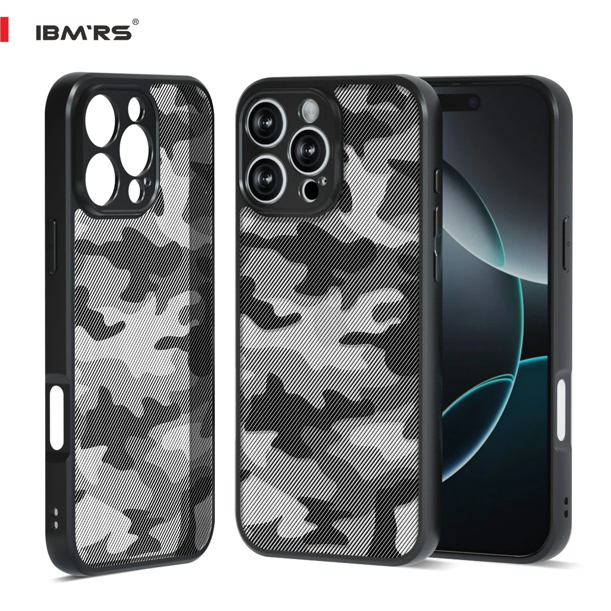 

IBMRS Military Camo Case for iPhone 15 Pro Shockproof Silicone Cover