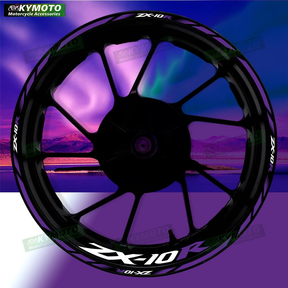 

Аксессуары для мотоциклов ZX-10R ZX10R, 17-дюймовые наклейки на передние и задние колеса, обод ступицы, светоотражающие полосы, наклейки, украшение