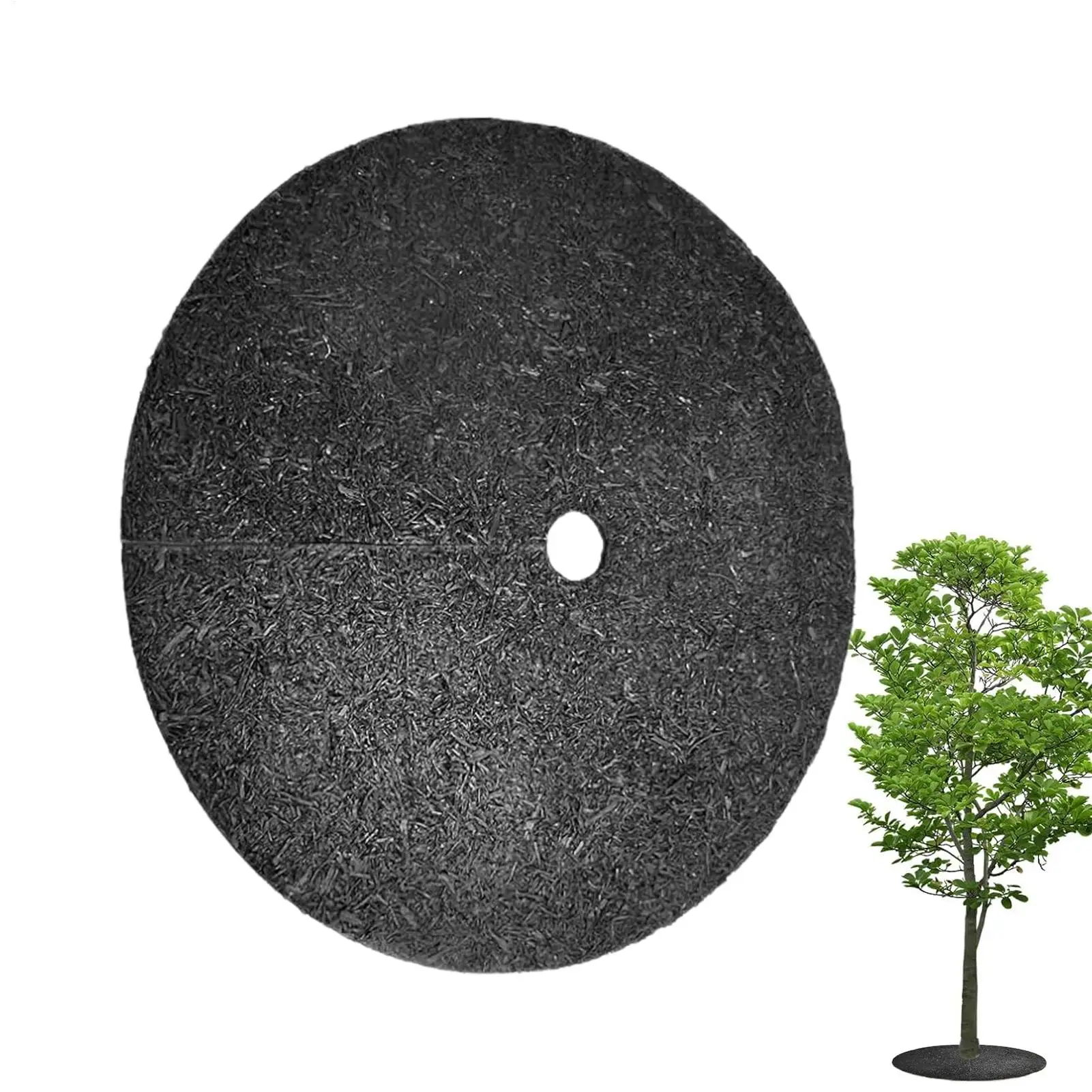 28/36 Inch Gardening Ground ClothNon-Woven Tree Mulch Ring Weeding Barrier Protector Mat Plant Cover Anti Grass Gardening