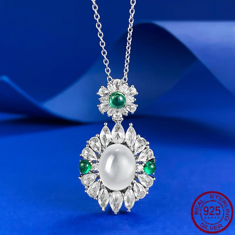 

New S925 Silver Inlaid High Ice 8 * 10 Egg Face Chinese Style Wedding Jewelry