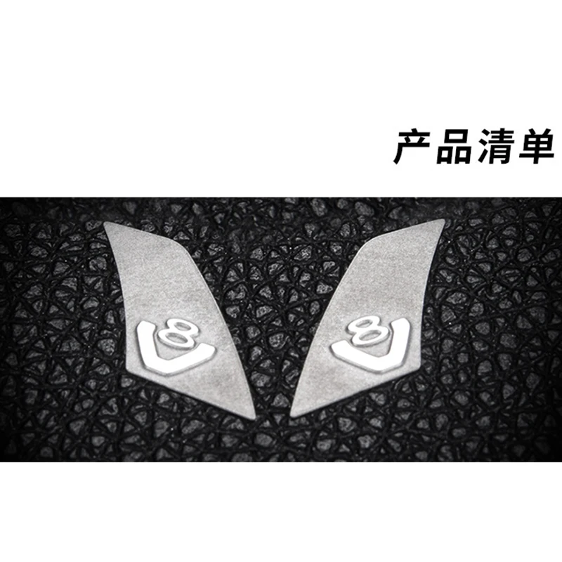 2pcs Door Metal V8 Logo for 1/14 Tamiya RC Truck Trailer Tipper Electric Car Scania Diy Parts Toys