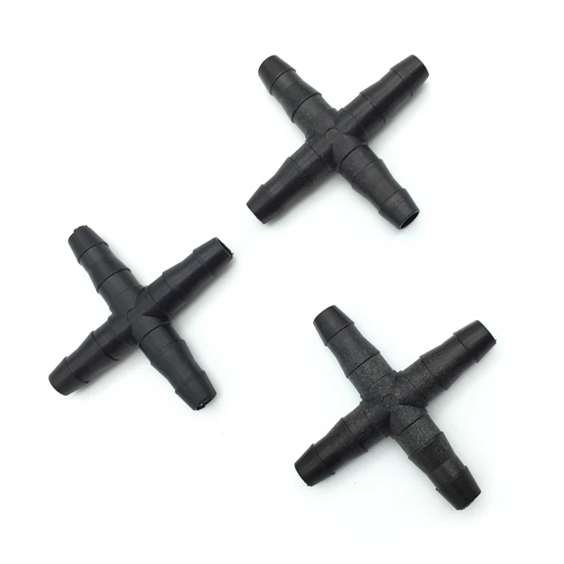 Bulk Automatic Garden Connector Irrigation 4/7mm Water Fittin Fitting 20Pcs for cross Drip Black New Hot Practical