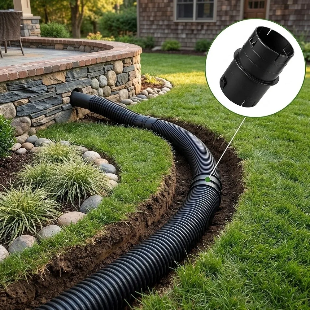 4 Inch ABS Drain Pipe Connector for 4 Corrugated and 4 PVC 40 Pipes Tool Free for French Drain and Sump Systems
