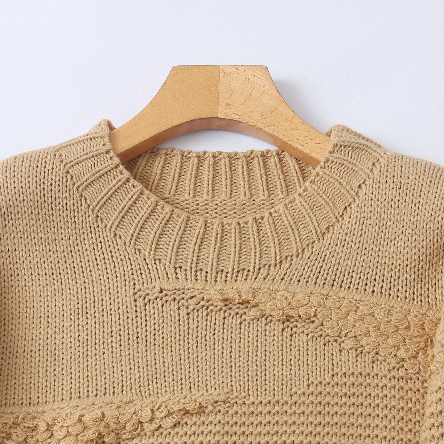 秋冬レディースカジュアルラウンドネックセーター多用途高品質ソフトスプライスニットセーター快適ポリエステルアクリル