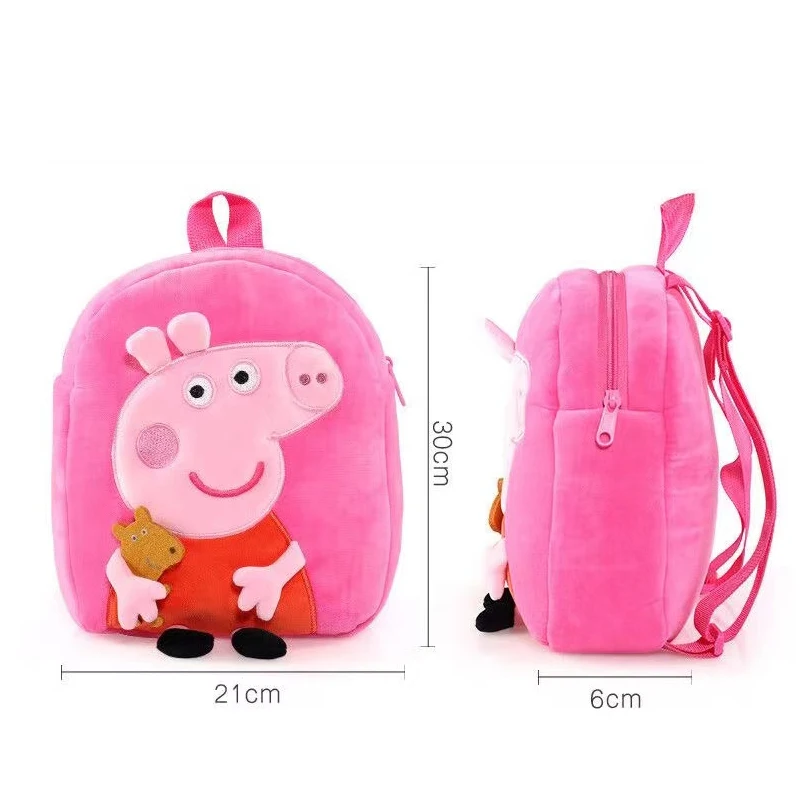 Sac à dos original en peluche Peppa Pig, 27cm, pour enfant, maternelle, George, dessin animé, cadeau d'anniversaire, jouets