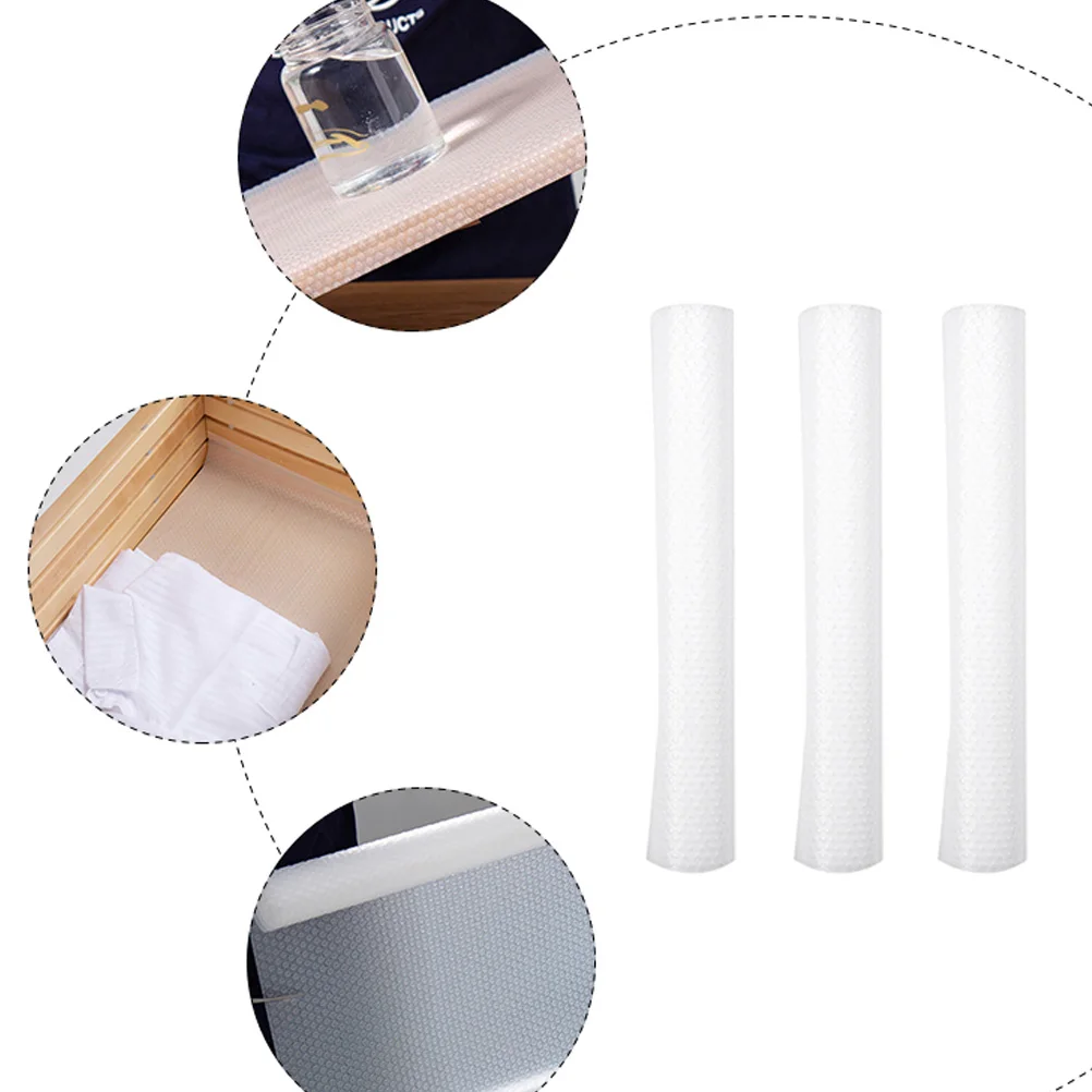 

3 Rolls Oil Proof Mats EVA Translucent Pad Paper Kitchen Cabinet Wardrobe Fridge Shelves Waterproof Storage Solution Drawer