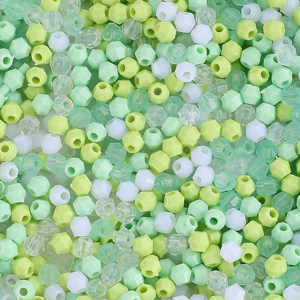 500 Stück 4mm Acrylperlen in verschiedenen Farben, winzige facettierte lose Abstandsperlen für DIY-Armbänder, Halsketten, Schmuckherstellung, Bastelzubehör – Detail 8