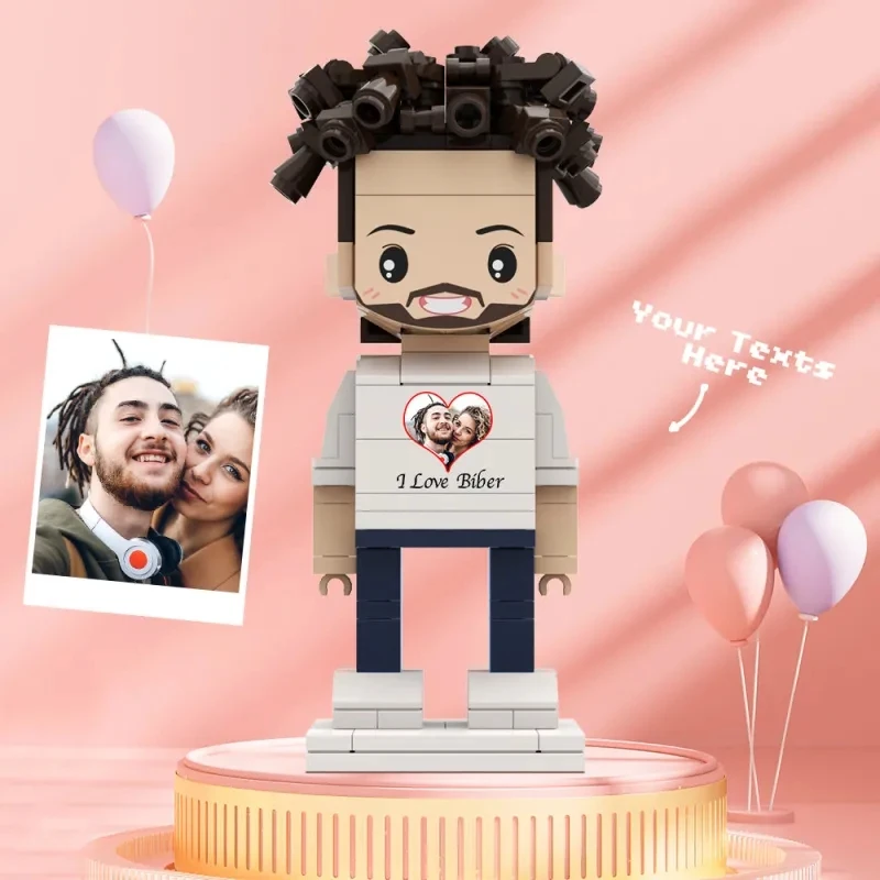 

Valentine's Day Gifts Custom Brick Figures Personlized Photo & Text Brick Figures I LOVE XXX My Custom Brickfigures Character