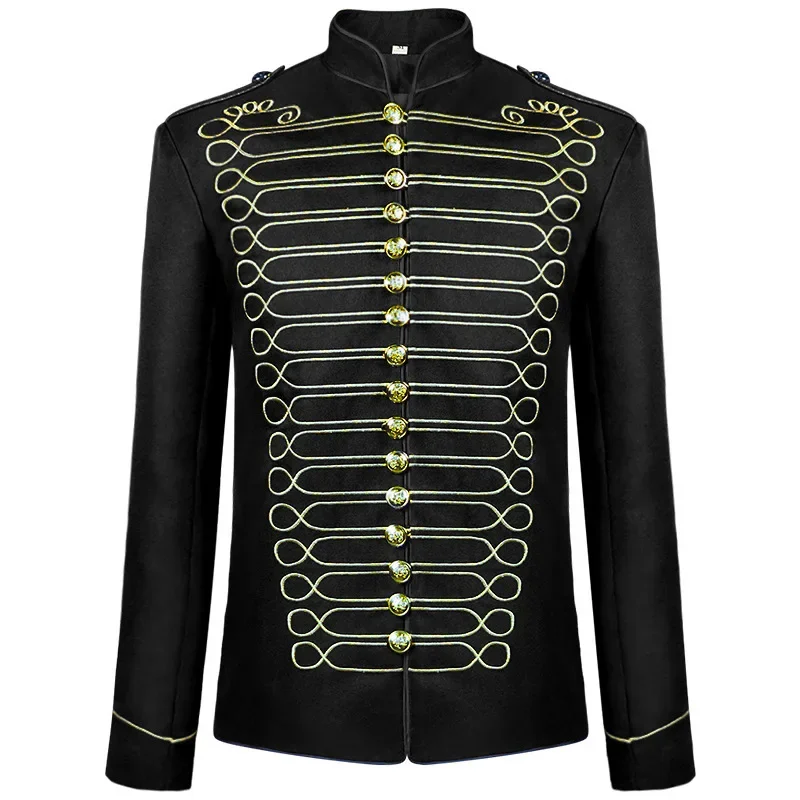 Performance costume medieval retro new Amazon steampunk military drummer punk Gothic jacket for men