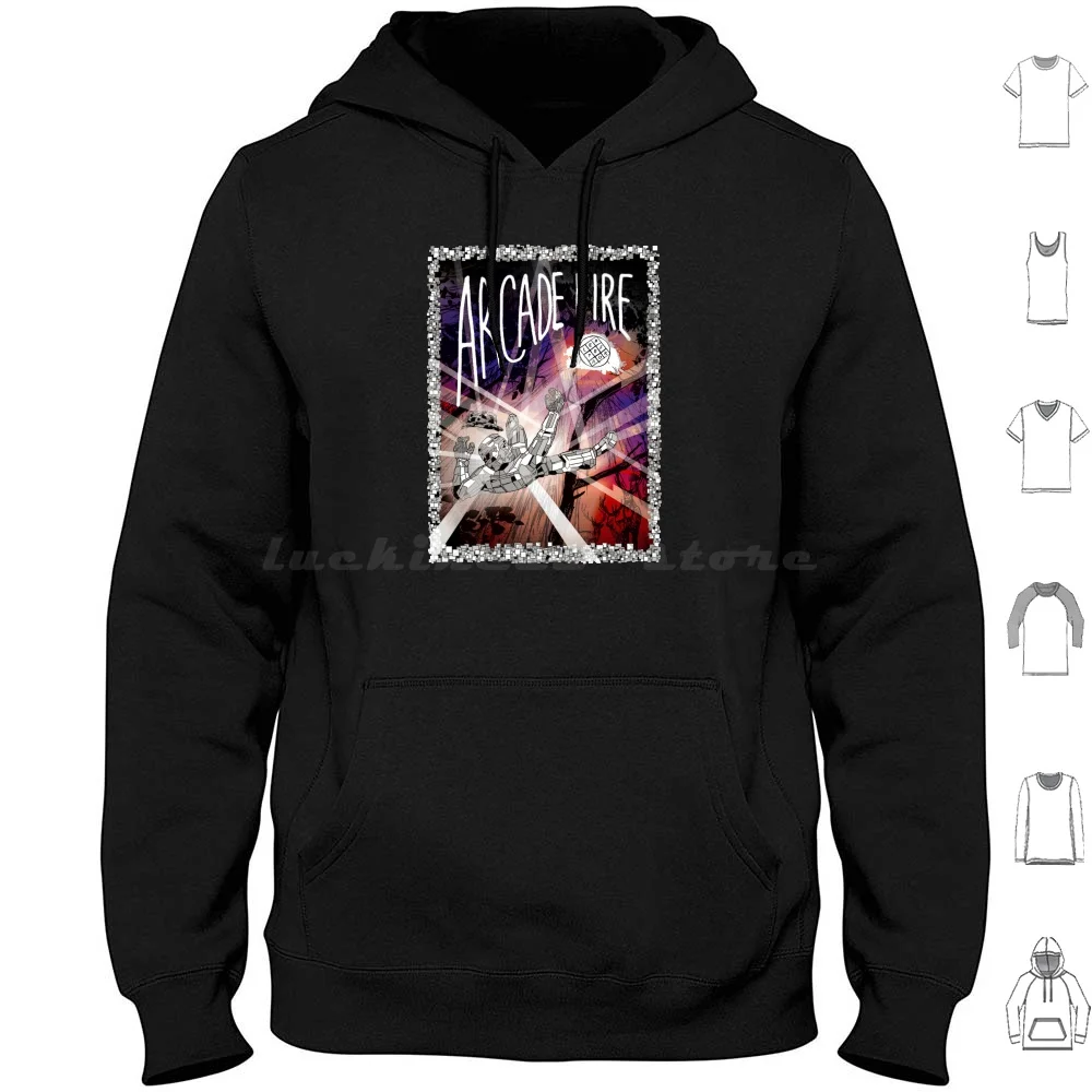Life Is Music sudaderas con capucha de manga larga Arcade Fir Indie canadiense suburbs banda Arcade alternativa fuego Reflektor música