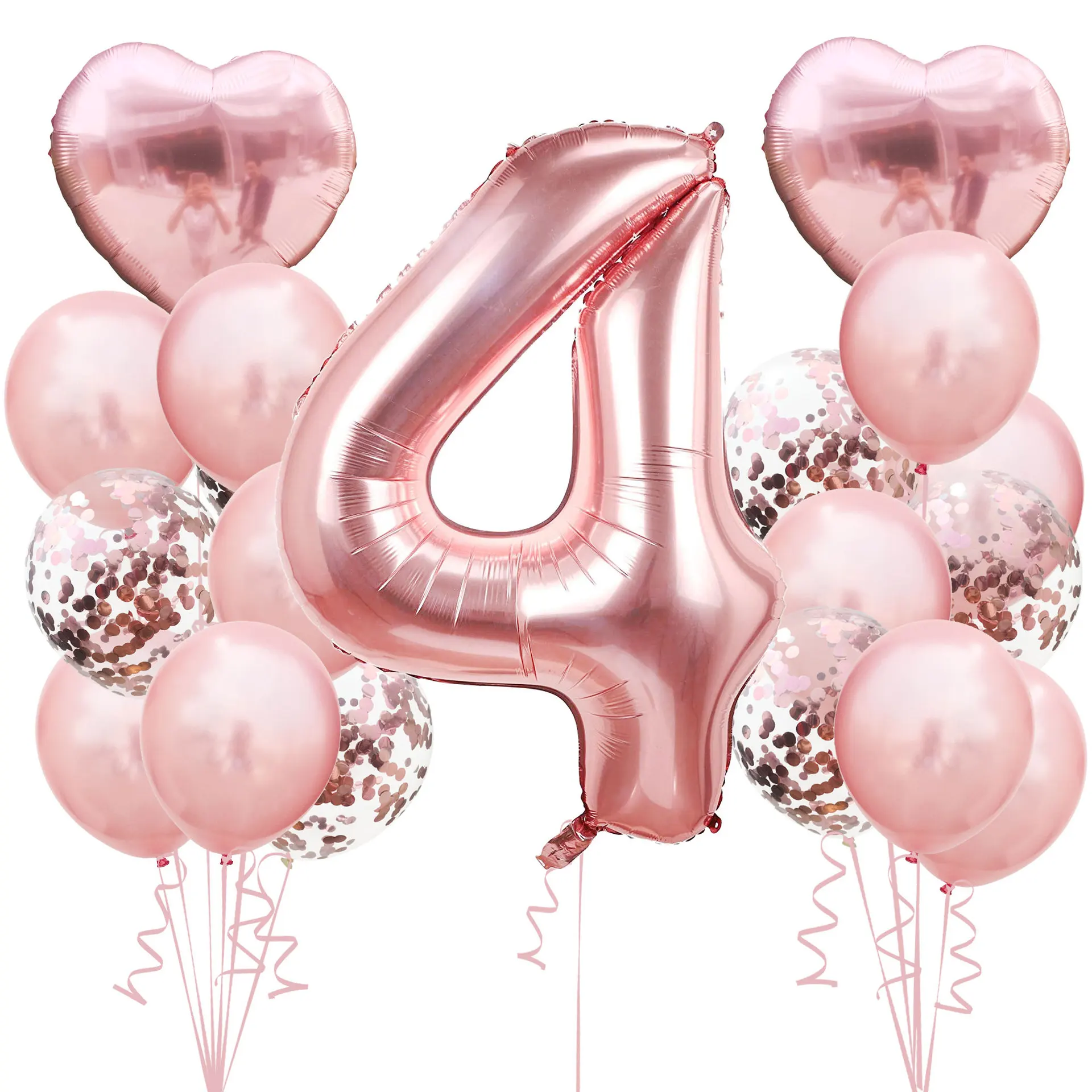 1-9 Birthday Party Decorations Birthday Rose Gold Balloon Set Foil Balloon Set