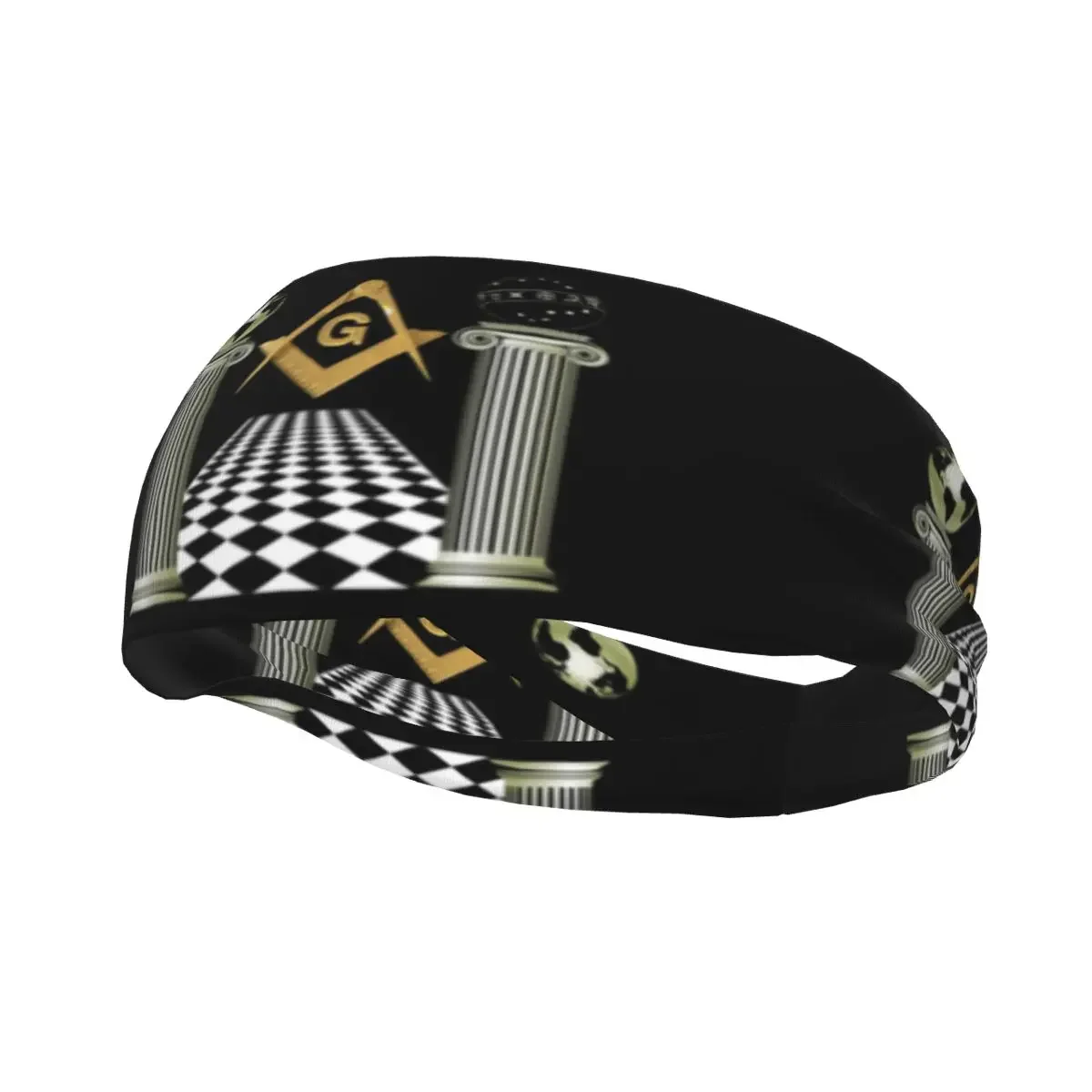 

Boaz And Jachin Solomon's Temple Sweatband Men Women Moisture Wicking Masonic Mason Freemason Sports Headband for Football