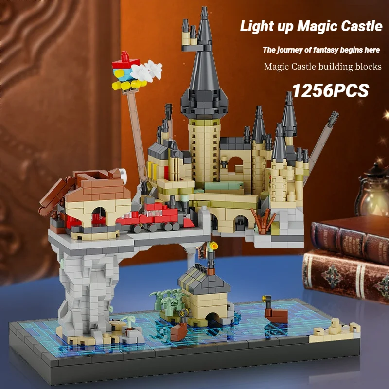 بلو كاسل قطعة صغيرة اللبنات منزل الأميرة القلعة السحرية عيد ميلاد Gif للأطفال DIY لعبة البناء الإبداعية هدية الفتاة #5