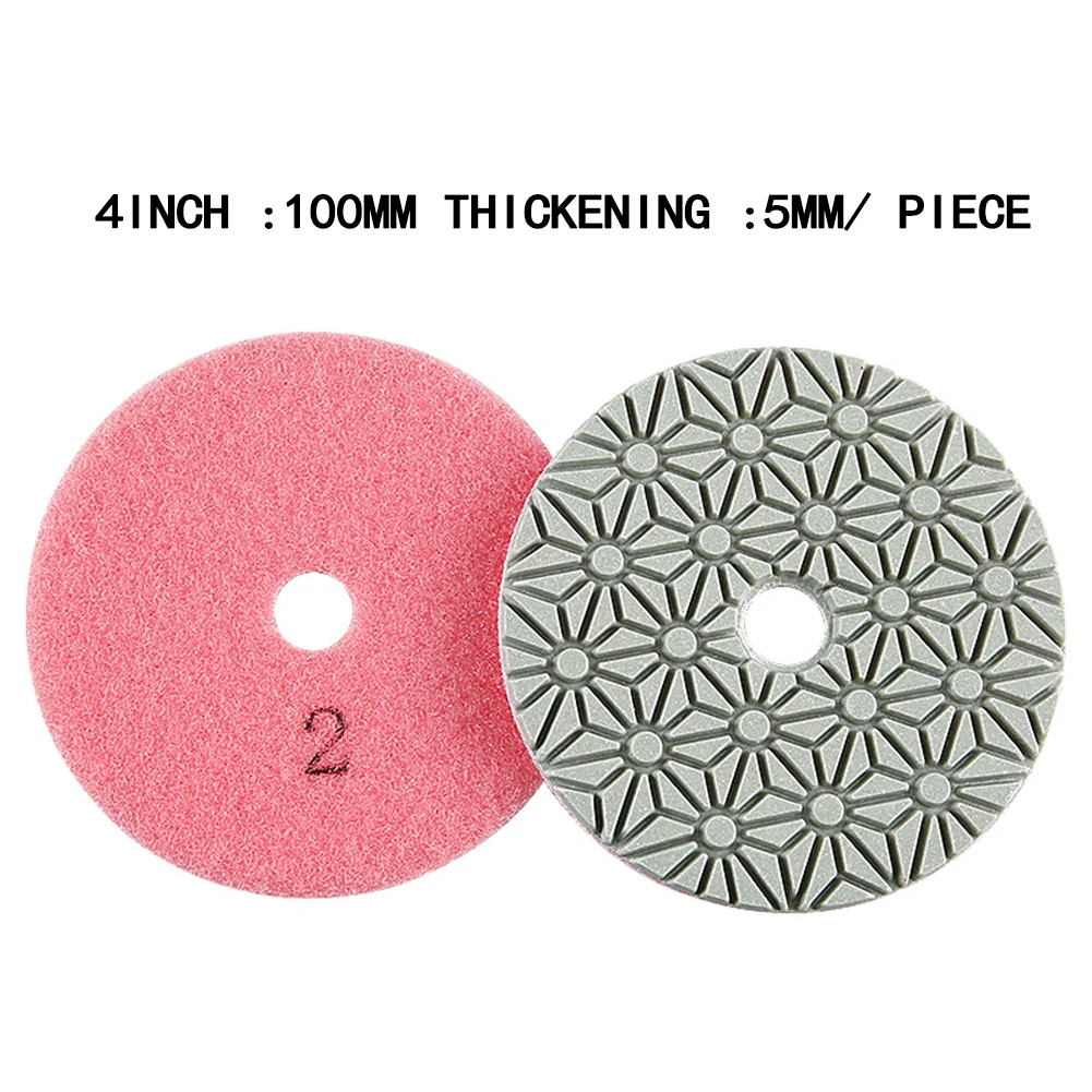 3pcs Polishing Pad 4 Inch 100mm Dry/wet Diamond 3 Step Polishing Pads For Granite Stone Concrete Marble Abrasive Tools