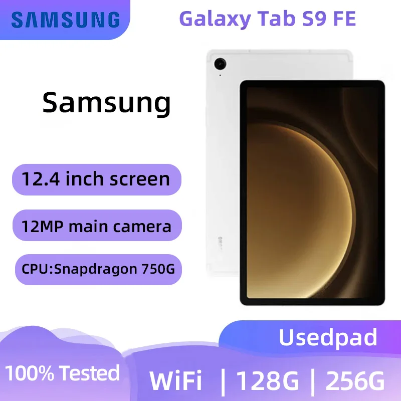 Samsung Galaxy Tab S9 fe 10.9inch LTE TFT  2560x1600 60HZ Screen Snapdragon750G 10090mAh 8MP Camera Android OneUI SPEN used pad