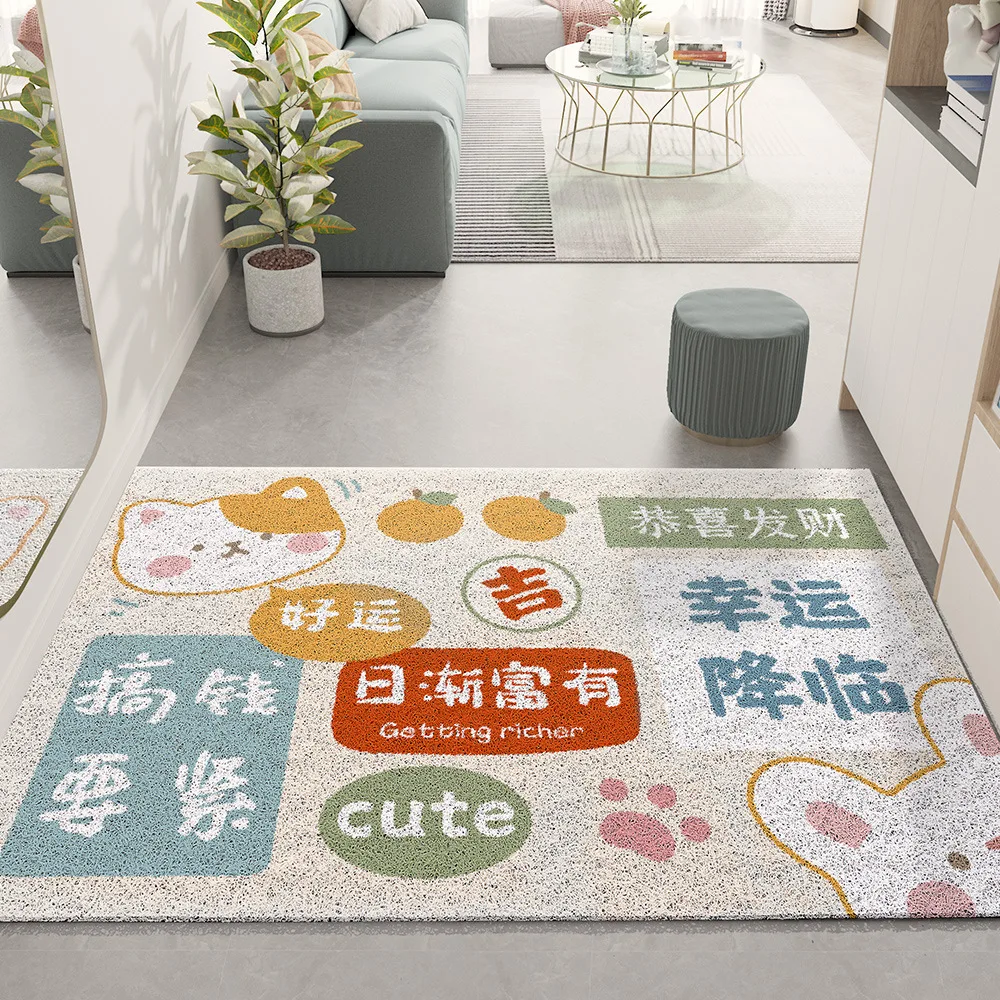 Pvc Entrance Doormats Welcome Carpets Cartoon Animals Rugs For Home Bathroom Living Room Door Floor Mat Stair Hallway Non-Slip