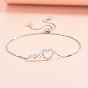 Fijne 925 sterling zilveren kristallen aangepaste hartarmband voor dames sieraden modeontwerper feest bruiloft verloving verjaardagscadeau