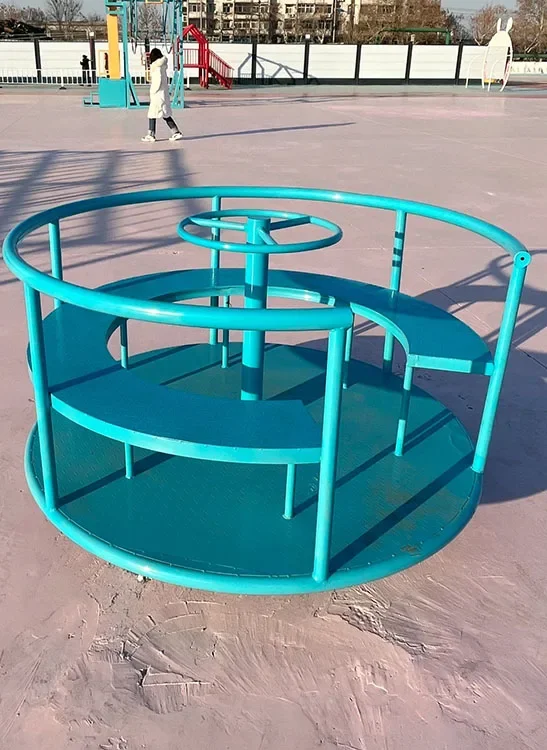 &Large Multi-User Kids Outdoor Merry-Go-Round Safe No-Power Playground Spinning Equipment