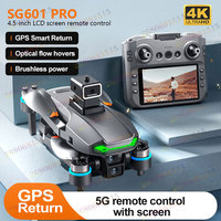 New SG601 PRO FPV Drone 5G WIFI 4.5inch LCD Screen Remote Control Drones 4K HD Dual Camera GPS Return Brushless RC Quadcopter