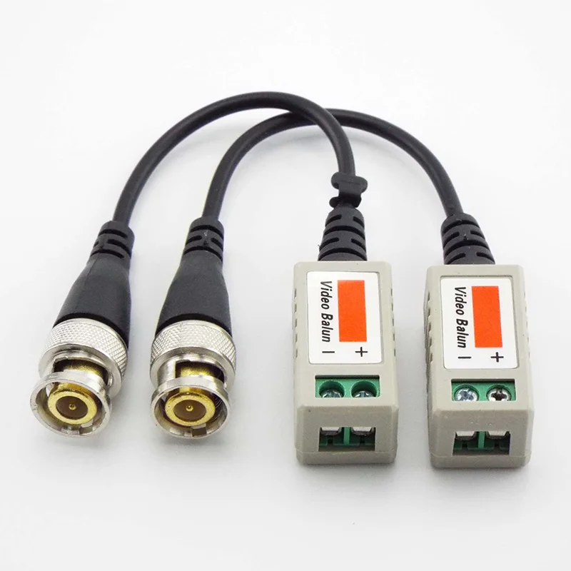 1pair BNC Video Balun Connector Passive Transceiver 3000FT Distance UTP Balun Male BNC CAT5 Cable for CCTV Camera Accessories D5