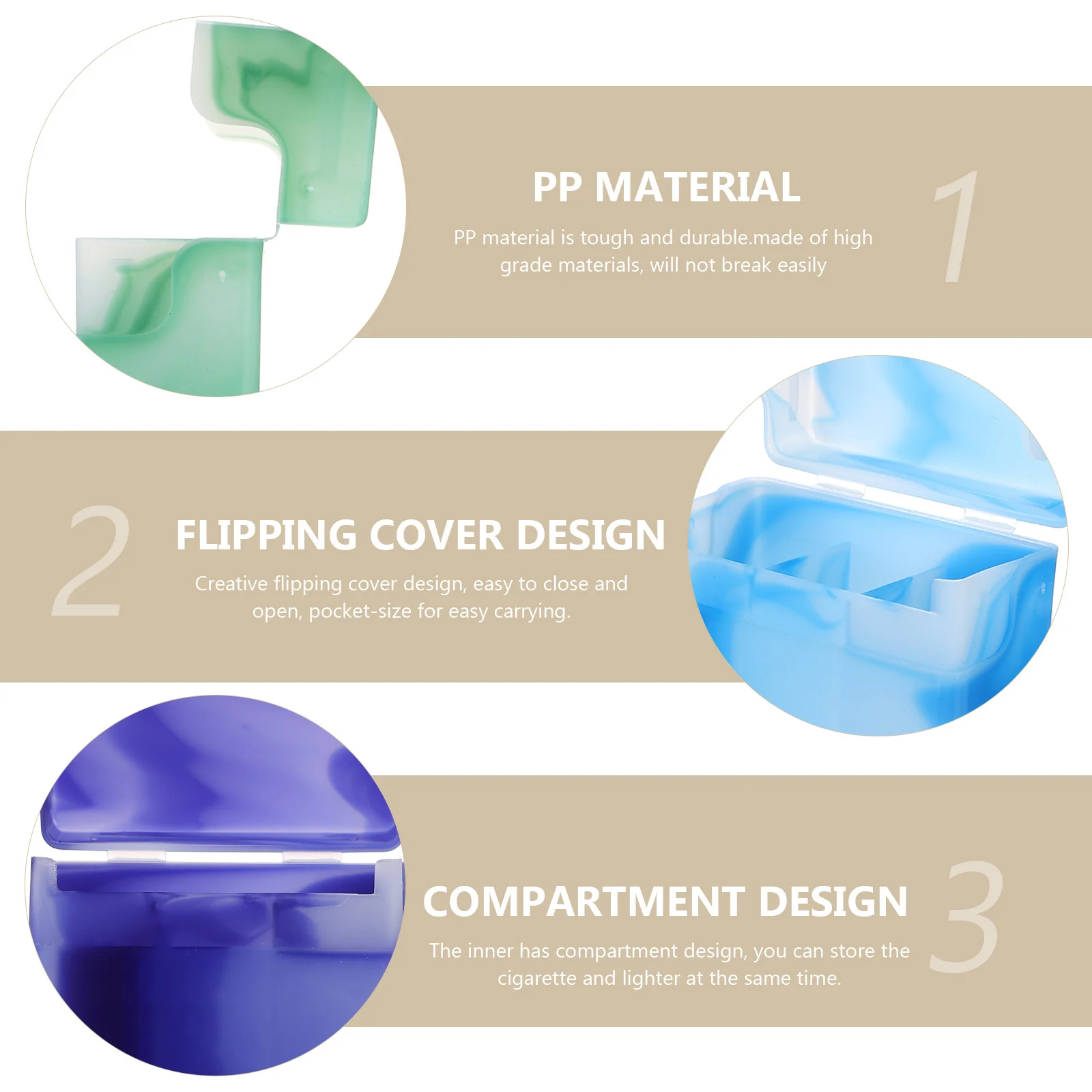 

4pcs Portable Plastic Cigarette Case Flip Cover Smoke Box Organizer Anti-Squeeze For Indoor Outdoor Use Pocket Size Lighter