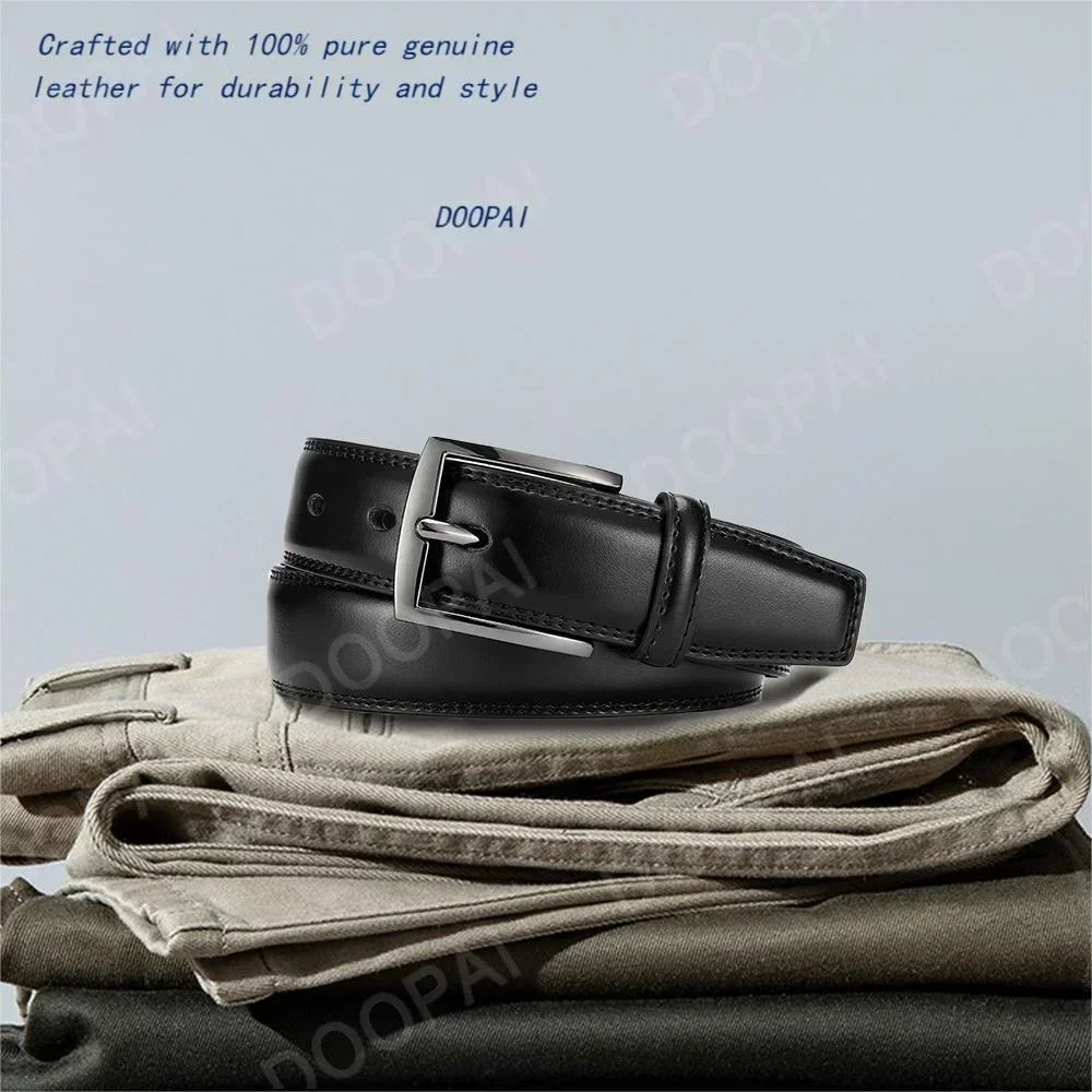 105 125 155cm Plus Size Men Belts High Quality Genuine Leather LONG Large Pin Buckle Metal Automatic Buckle Male Belts Strap Mal image 3