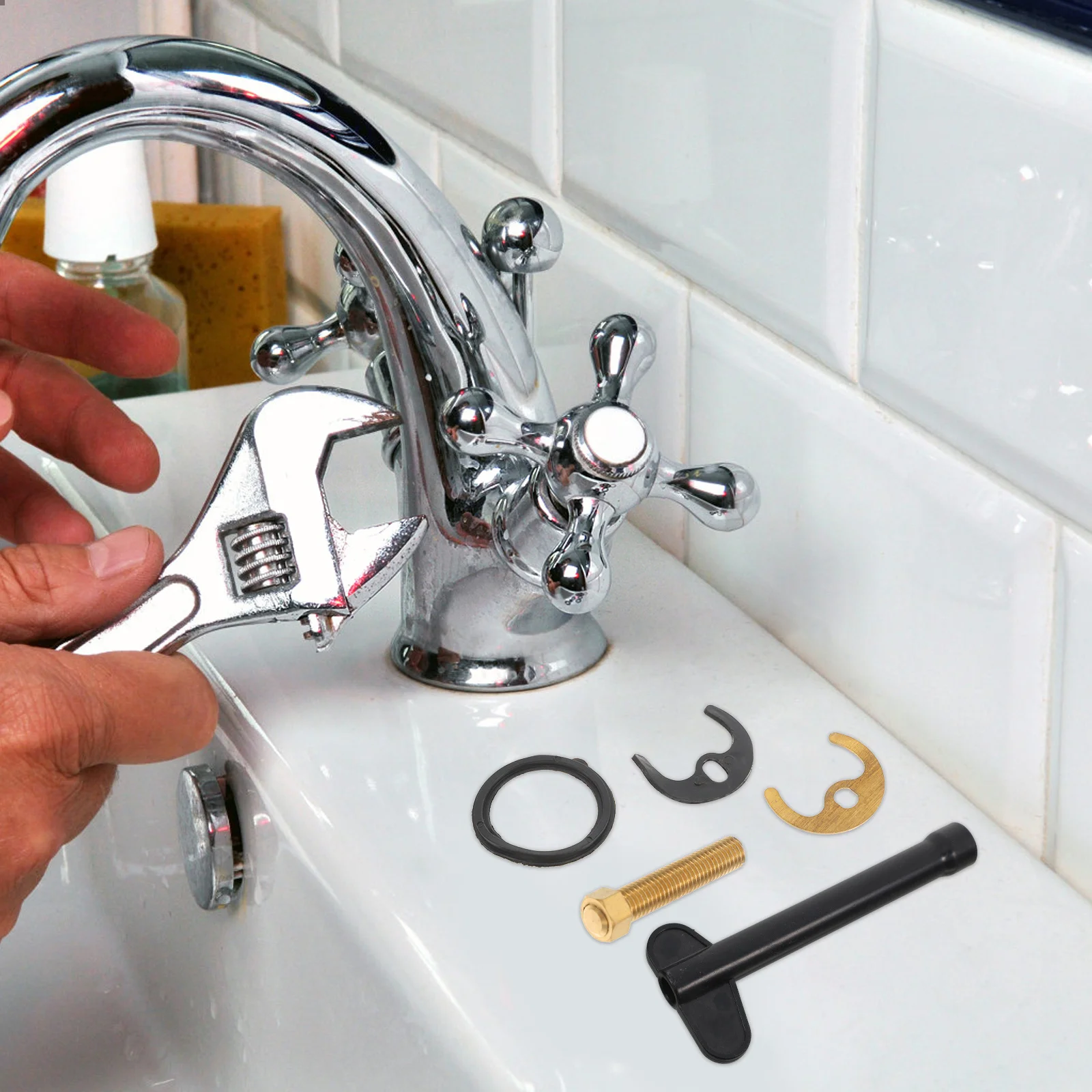 

1 set 1 Set Kitchen Faucet Mounting Accessories Horseshoe Washer Repair Kit For Sink Wash Basin Tap Fixing Water Sealing Gasket