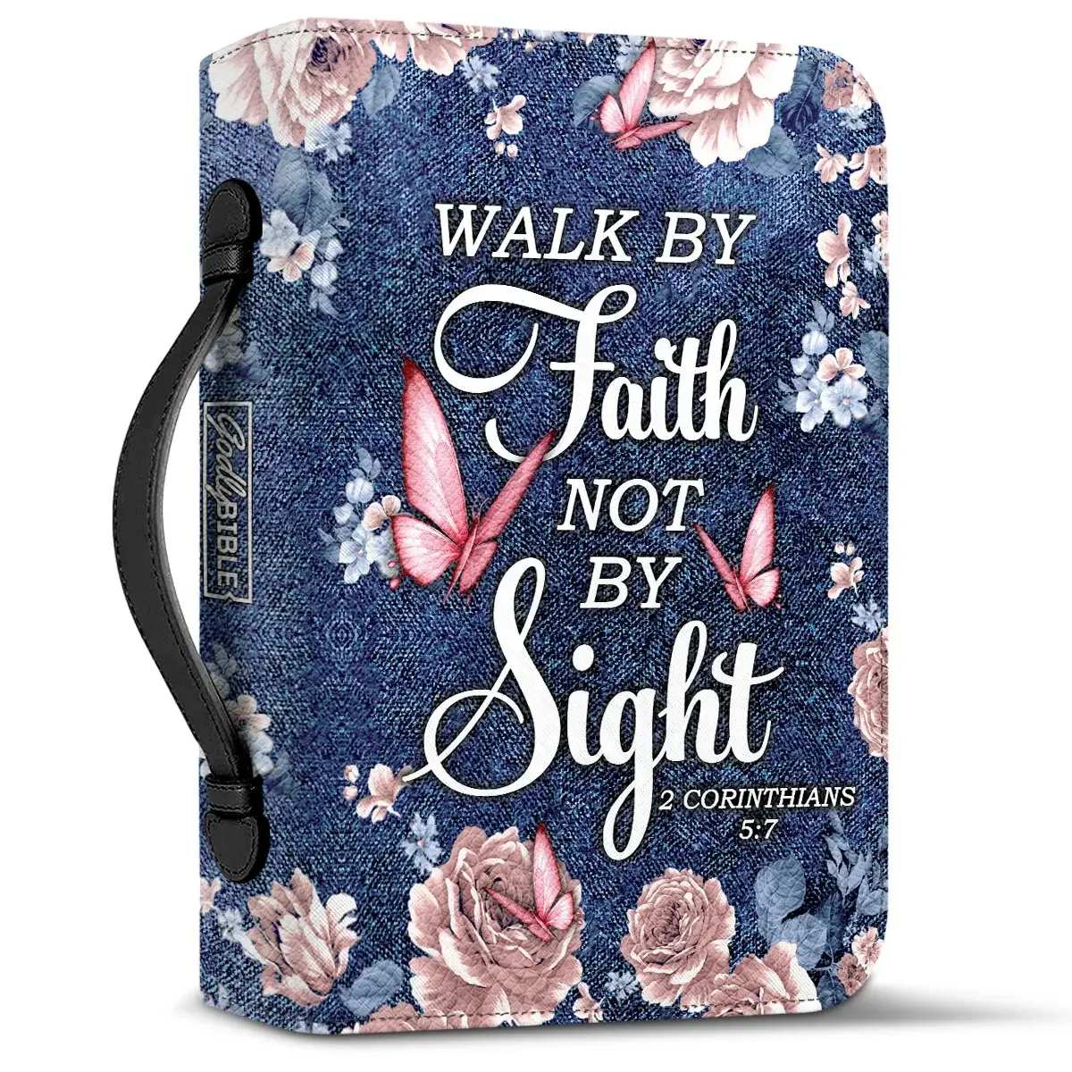 Walk By Faith Not By Sight Handbag for Women Leather Bible Bag Practical Bible Cover Case Ladies Christianity Book Holy Storage