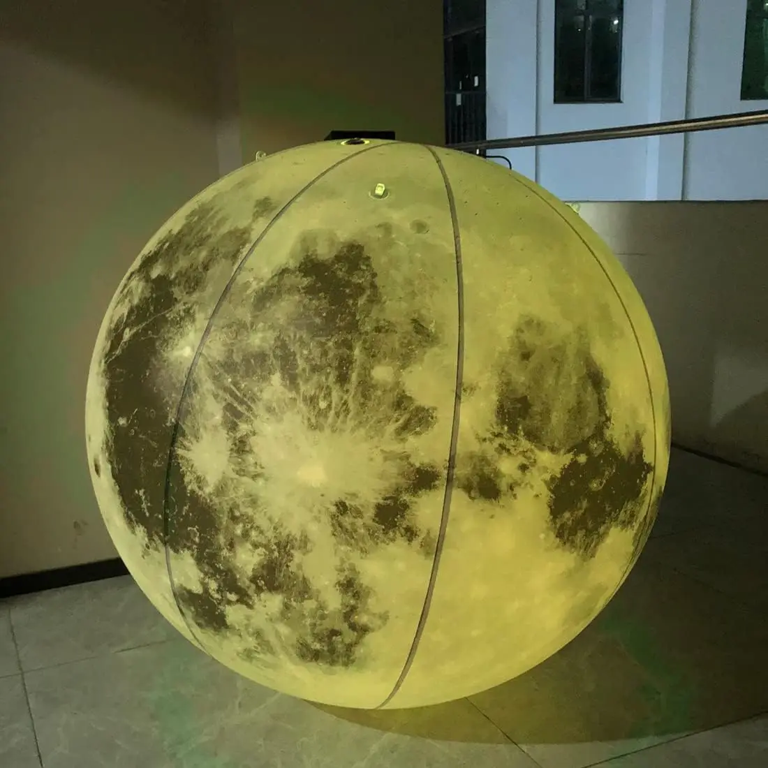 Inflatable Moon earth Satellite Model with LED pvc Air-tight Hanging Inflatable Planet Solar System Balloon for Decoration