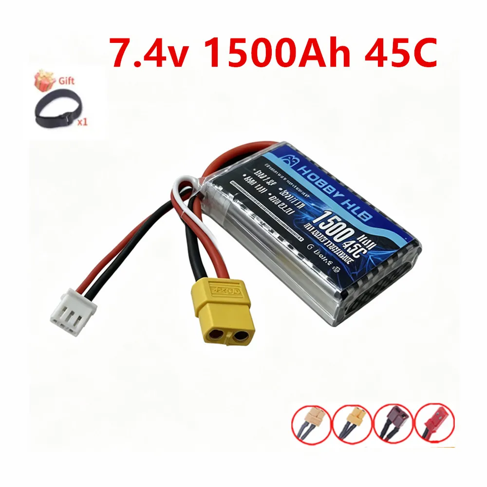 2S LiPo Battery 7.4V 1500mAh 45C RC Toys Rechargeable Batteries For RC Helicopter Airplane Car Boat Quadrotor Drone