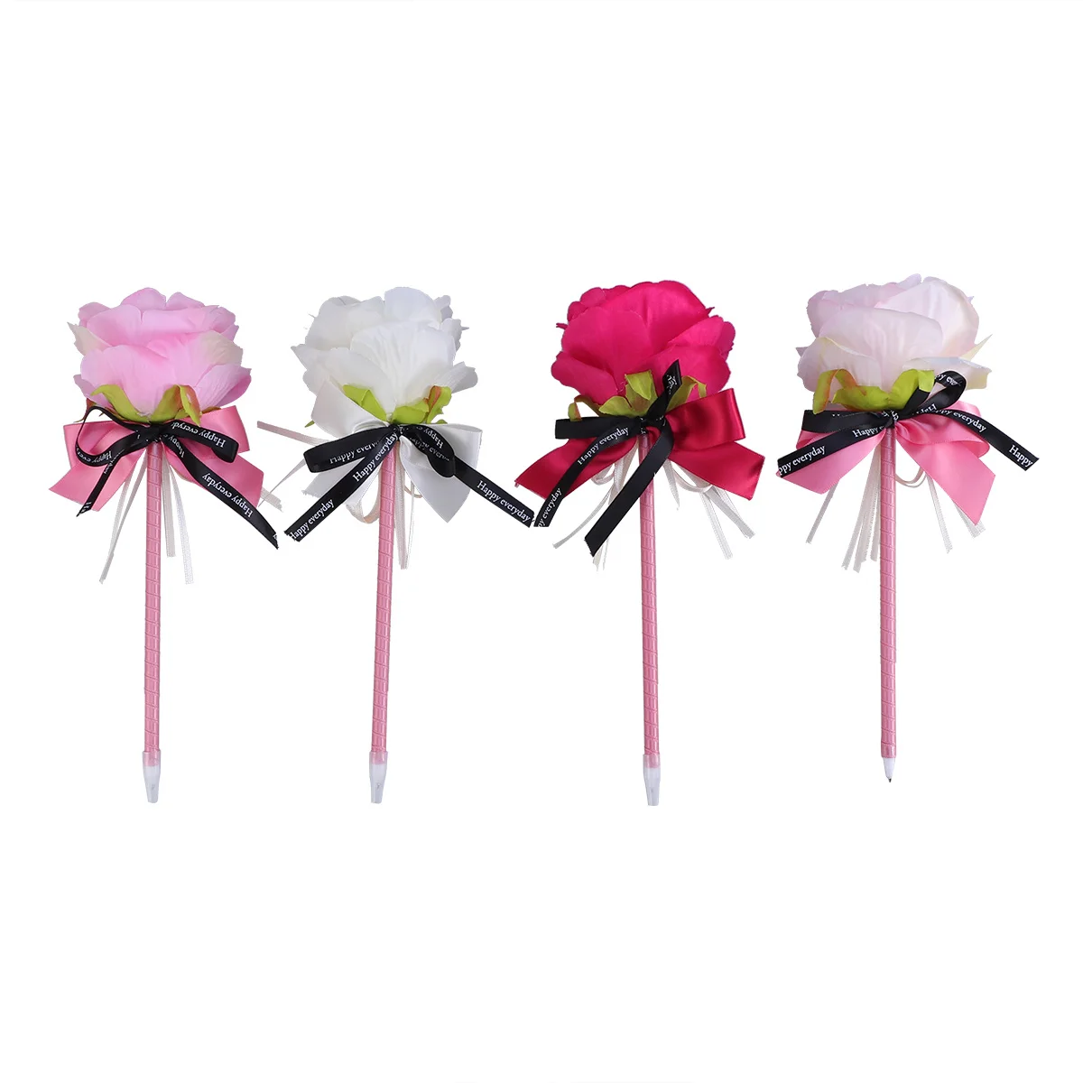 

5Pcs Creative Flower Pens Artificial Bloom Top Design Comfortable Twist Pen for Writing Gifting Home Office Decoration