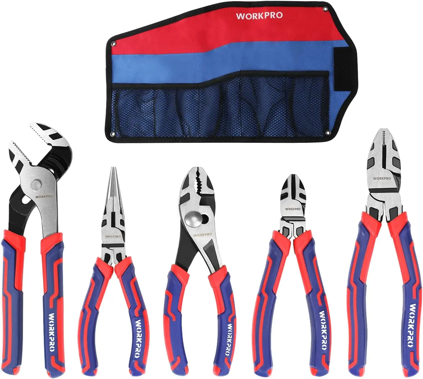 

Pliers Set, 6-Piece Cr-V Tools with Storage Pouch for Repair
