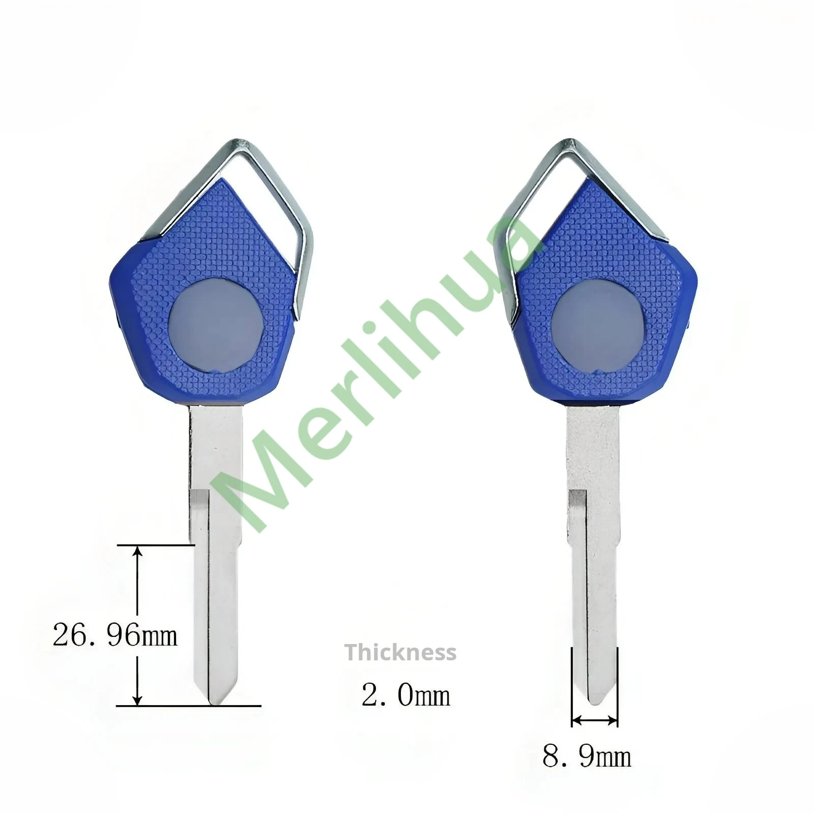 motorcycle key, suitable for: Kawasaki H2 H2R Z800 Z900 Z1000 ZX6R ZX10R motorcycle key embryo(Can install chips)