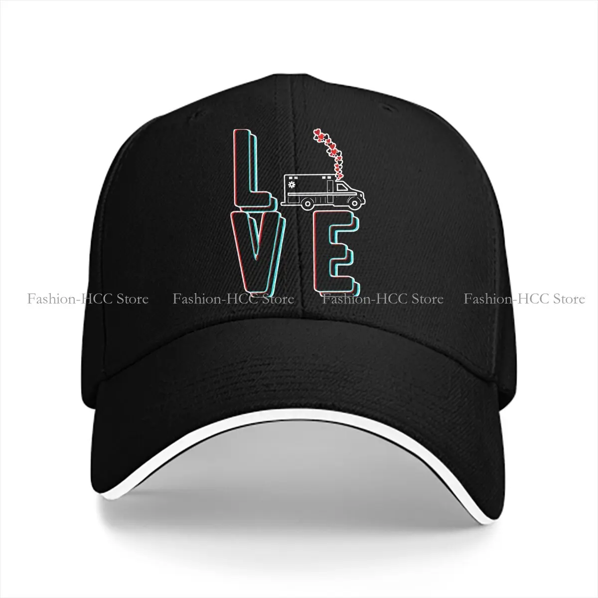 Paramedic Valentines Ambulance Solid Color Baseball Caps Peaked Cap Ambulance Ambulances Sun Shade Hats Men Women