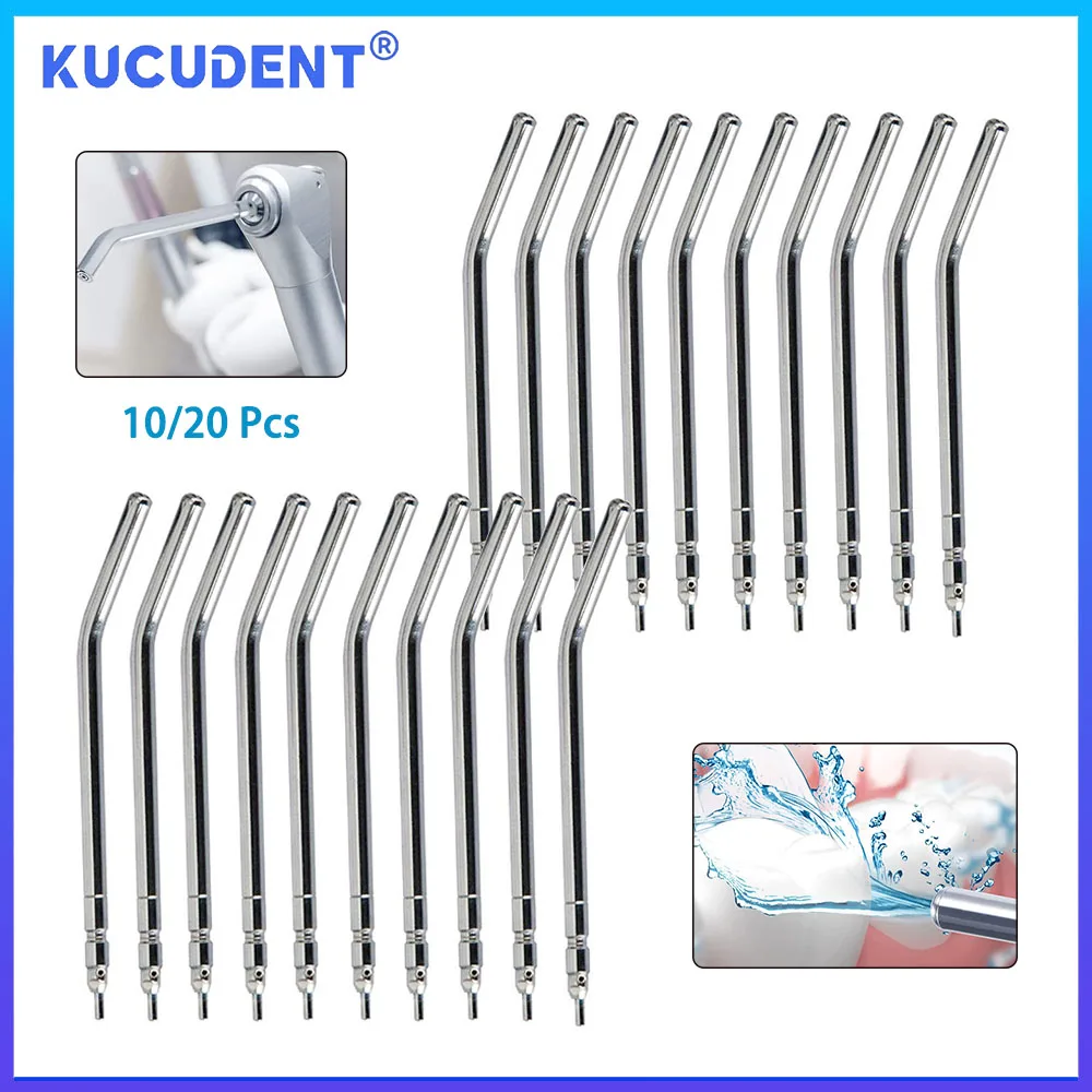 KUCUDENT Dentale In Metallo 3 Vie Siringa Ugelli In Acciaio Inox Aria Acqua Siringa Punte Autoclavabili Riutilizzabili Strumenti di Laboratorio di Odontoiatria