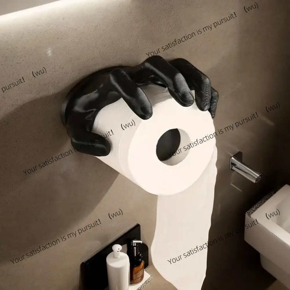 For Kitchen Tissue Storage Stand  Hand-Shaped Toilet Paper Holder Plastic Decorative Sculpture Wall Mounted Bathroom Organizer