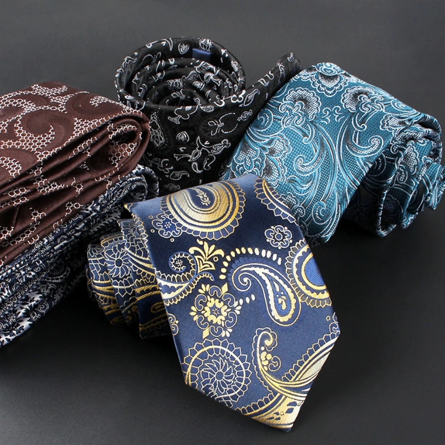 

Men's Tie Fashion Paisley Ties For Men Elegant Necktie Suit Accessories Wedding Gifts Business Men's Clothing High Quality