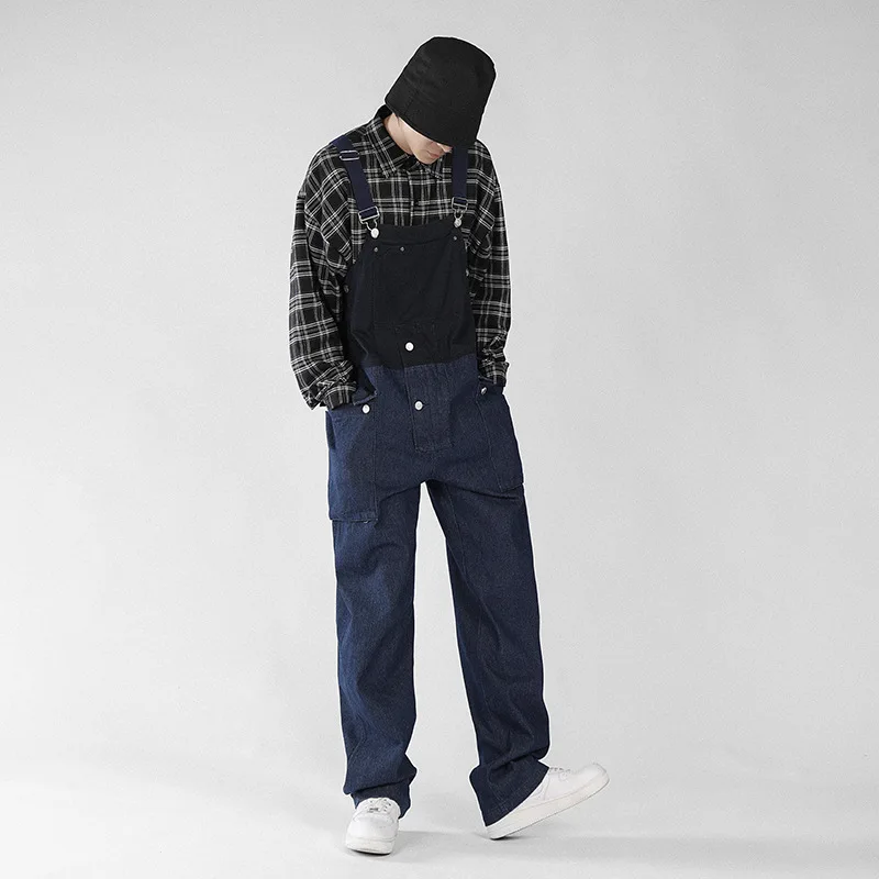Cargo Pants Jumpsuits Men's Suspenders Denim Trousers American Fashion Trend Workers' Overalls Loose Casual Bibs Large Size 5XL