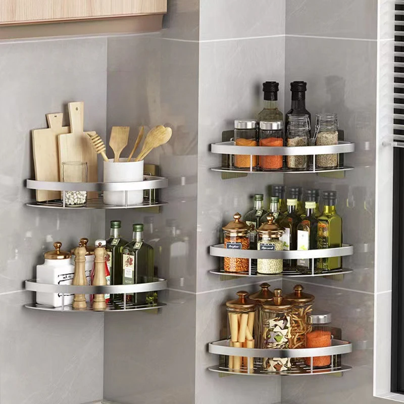 2025 New Bathroom Shelf Aluminum Alloy Shampoo Rack Makeup Storage Organizer Shower Shelf Bathroom No Drill Wall Corner Shelf