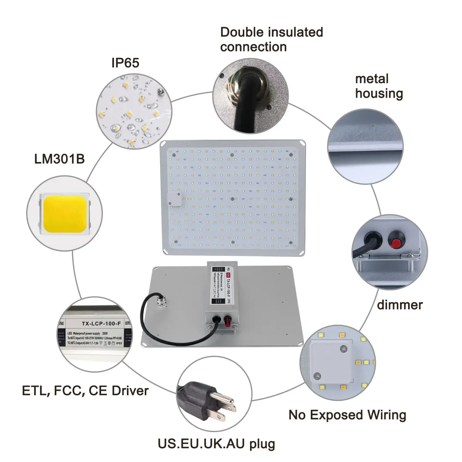 J&C Led Horticulture Light Water Proof Grow Light Full Spectrum for indoor plants 2022