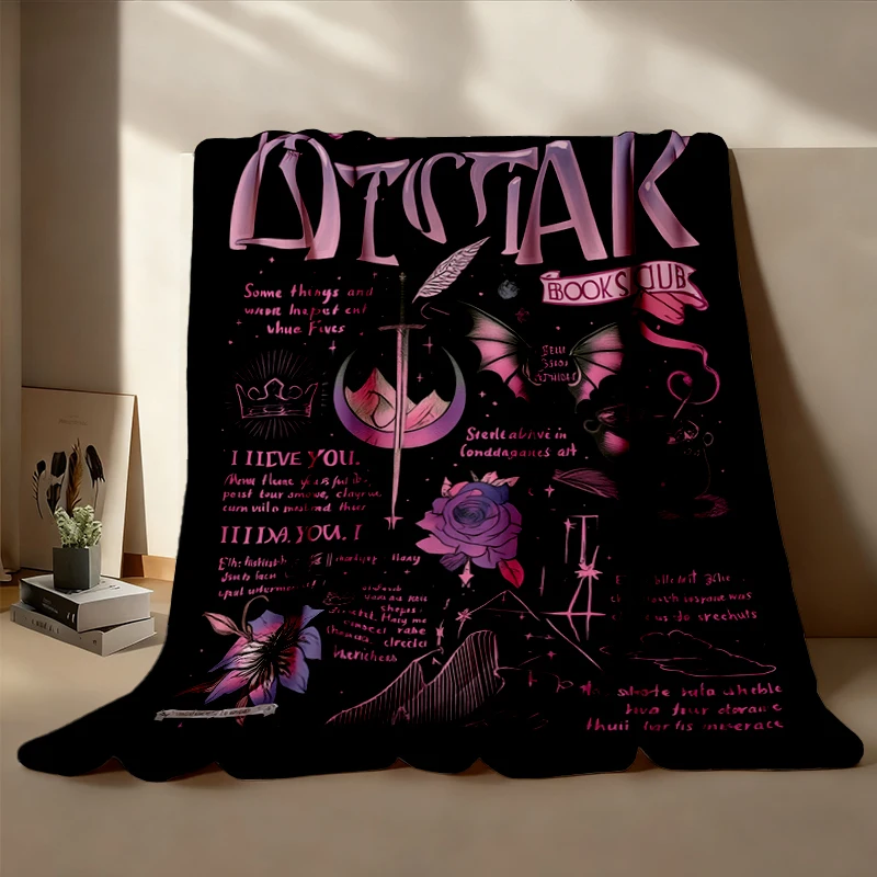 ACOTAR Book Club Flannel Throw, Proud Member of The Acotar Cozy Blanket, Night Court Gift, Velaris Valkyrie Warm Blanket