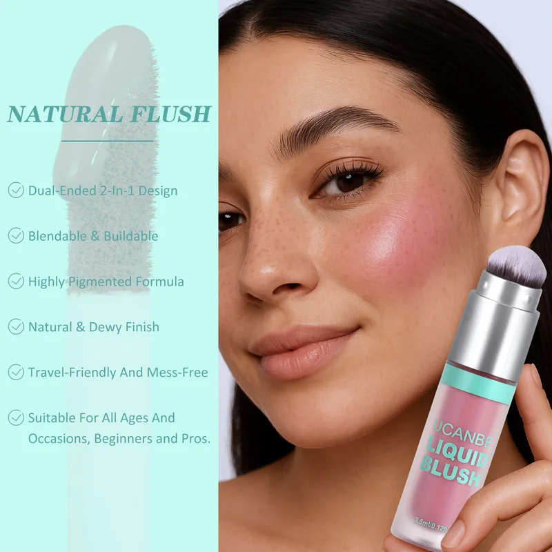 UCANBE round Head Brush for Liquid Blush - Portable Long-lasting Suitable for Beginner's Daily Use
