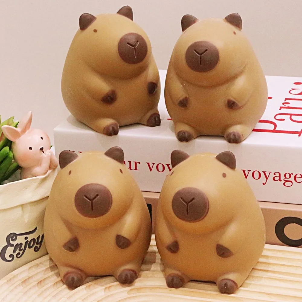 Cartoon Capybara Squeeze Toy Slow Rebound Stress Relief Decompression Flour Animal Creative Pinch Fidget Sensory Play